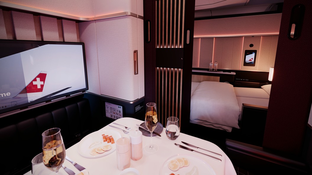 SWISS Airbus A350-900 – Symbol für SWISS Senses Kabinenkonzept First Class Grand Suite